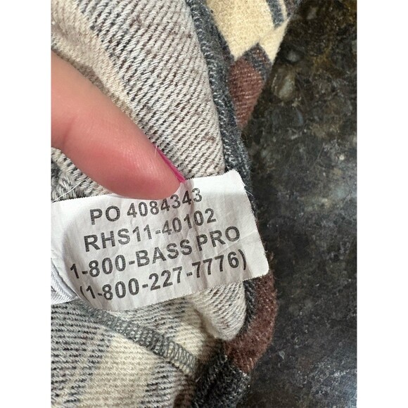RedHead Ranch Flannel Shirt Mens M Gray Brown Cream Striped Button-Up - Picture 8 of 10